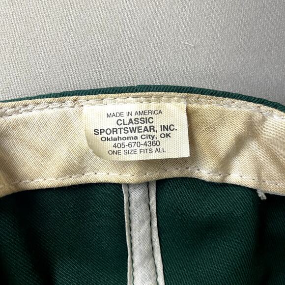 Vintage University of Notre Dame Hat Cap Snapback Green Fighting Irish Football - Picture 8 of 9